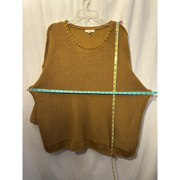 Easel Womens Boxy Oversized Pullover Knit Sweater Mustard Gold Size M / L - Picture 7 of 7